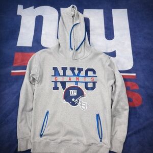NFL NYC Giants Gray and Blue Hoodie